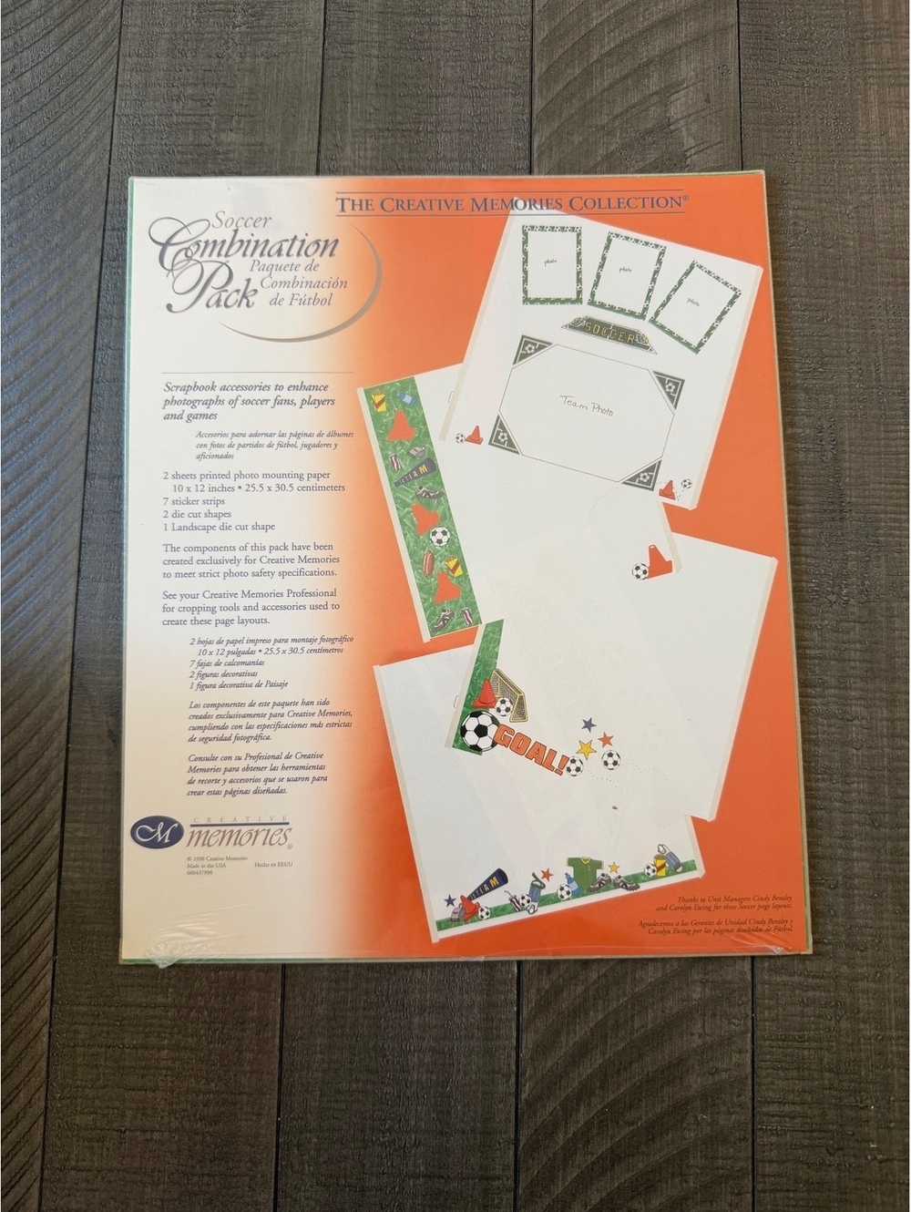 Creative Memories Soccer Combination Pack Scrapbook Accessories from 1998